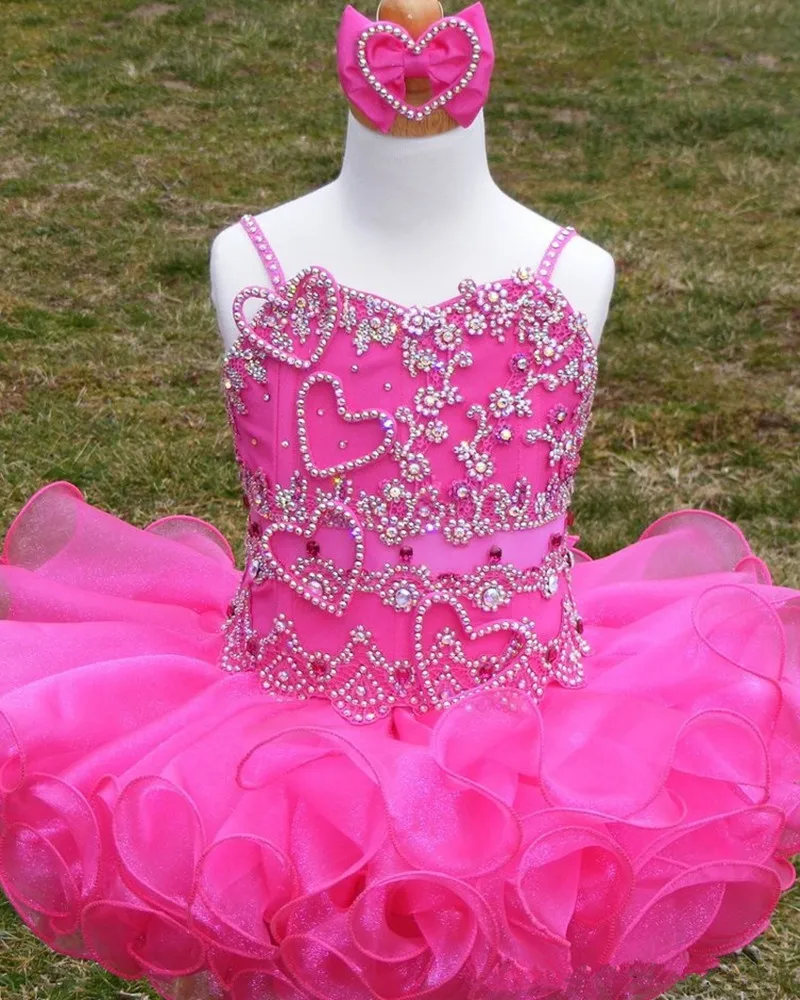 Короткое пышное платье для маленьких девочек Многослойное на бретельках с