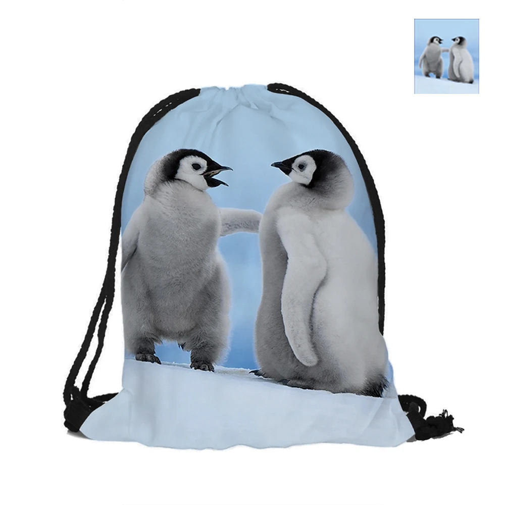 Рюкзак с рисунком счастливых пингвинов двусторонний для женщин девушек мужчин