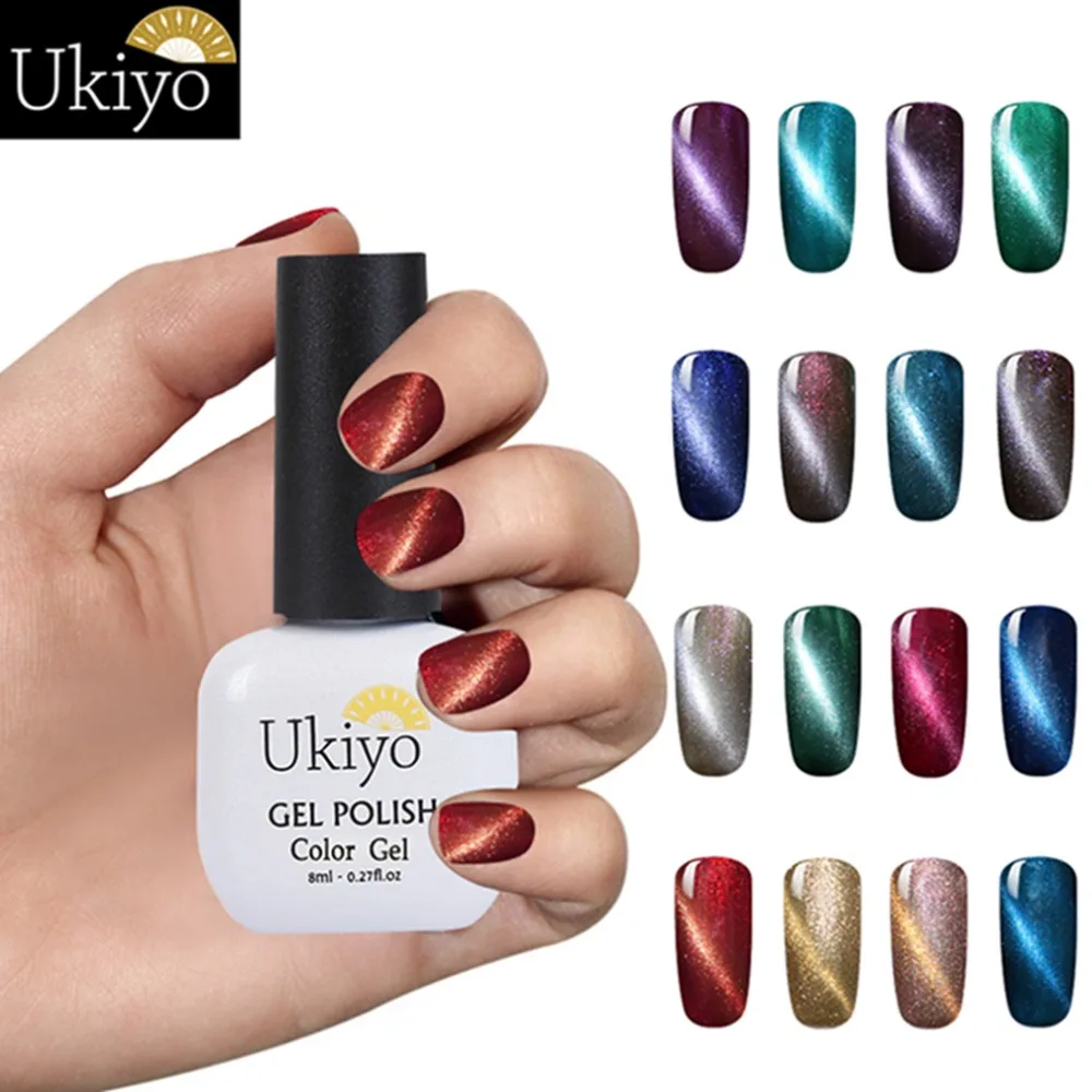 УФ гель для ногтей Ukiyo 8 мл кошачий глаз магнитная краска гибридный лак