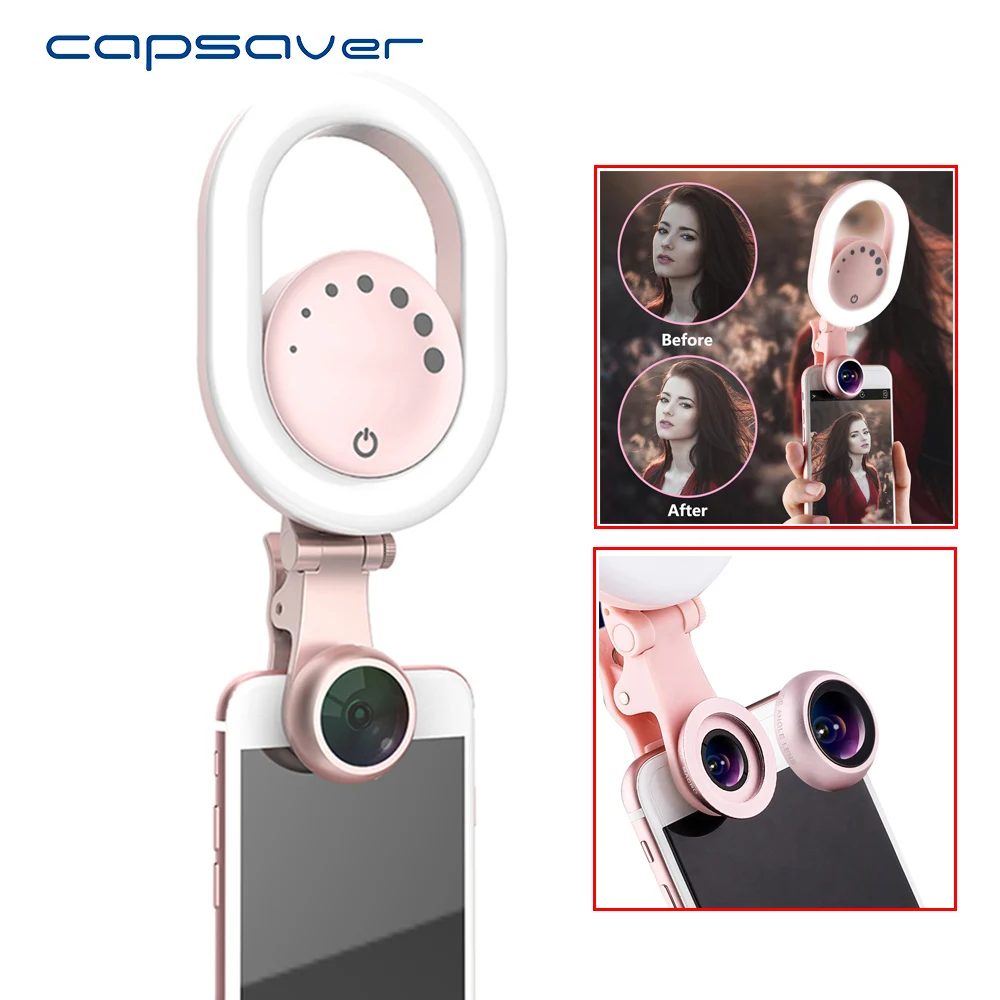 Capsaver Универсальный светодиодный кольцевой светильник для селфи с