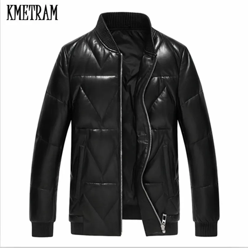 KMETRAM натуральные кожаные пуховики мужские 100% овчина куртка модная Парка мужская