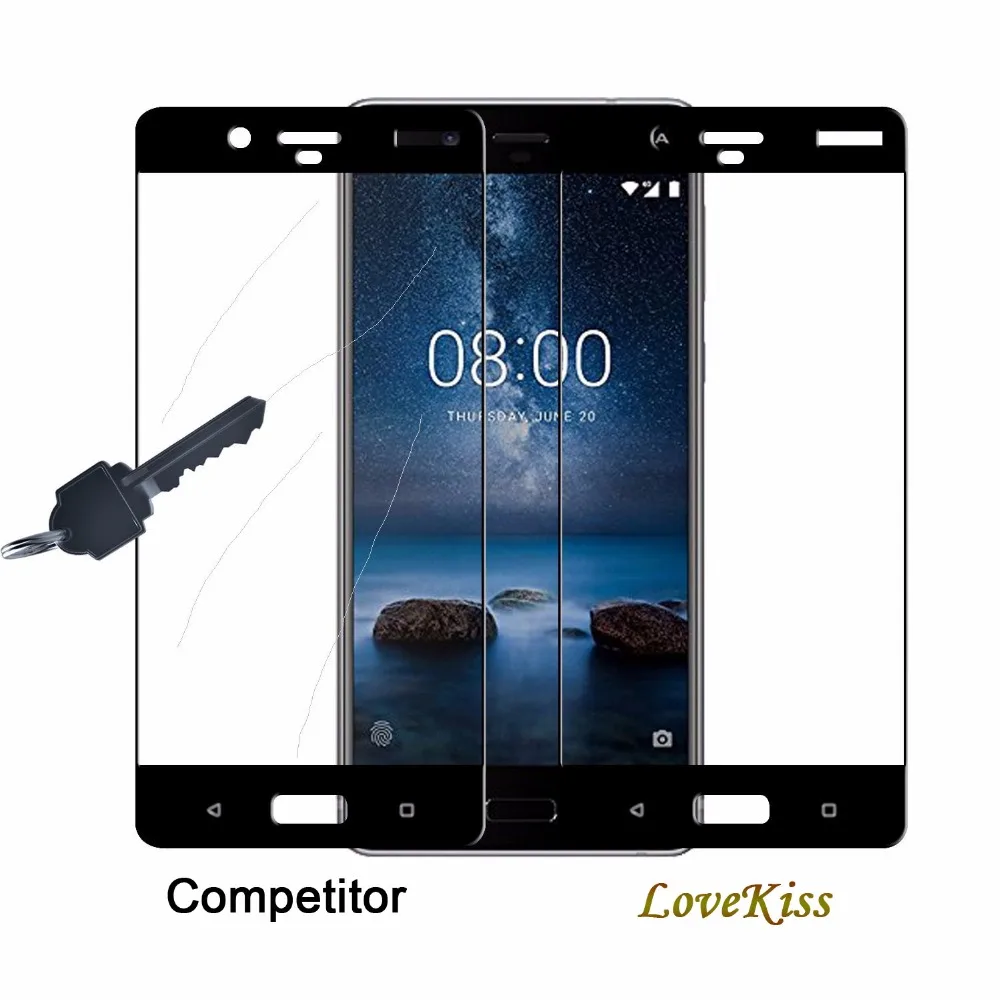 9H Full Cover Screen Protective Glass Film For Nokia 8 Nokia8 Protector Coverage Tempered Case | Мобильные телефоны и