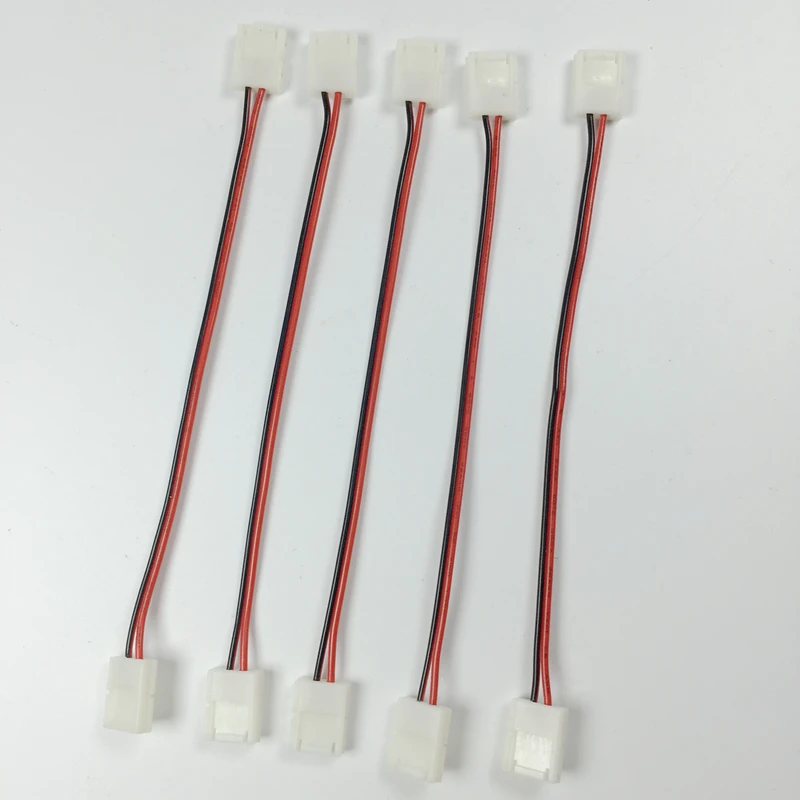 

100pcs/lot 8mm 2 pin led strip connector for 3528 led strips extension cable wire accessories both end with connector