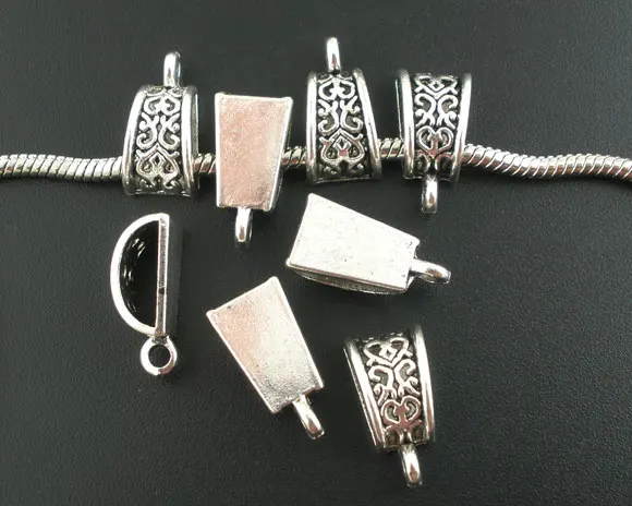 DoreenBeads бисер в европейском стиле полукруглые античные серебристые с узором для
