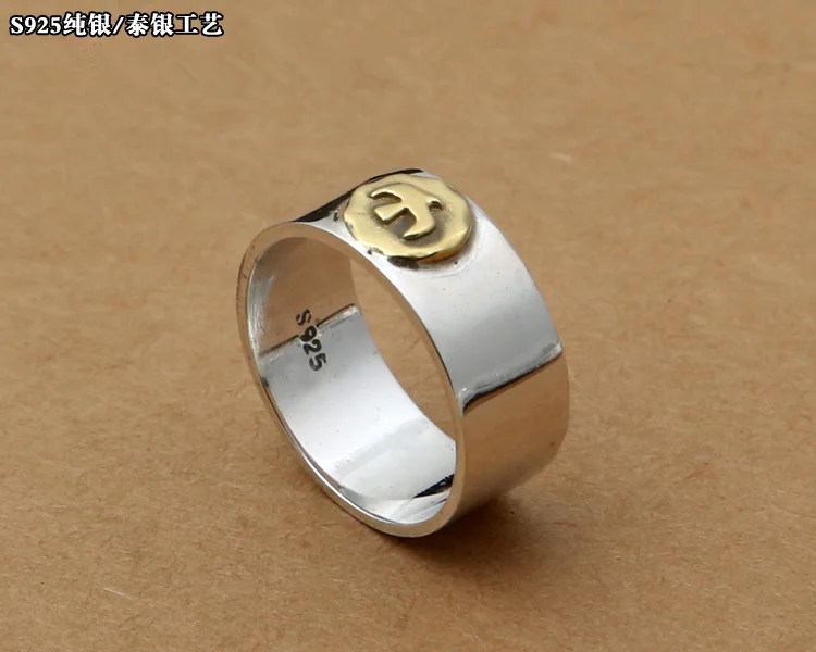 Простое короткое кольцо для мужчин 100% Настоящее чистое серебро 925 пробы