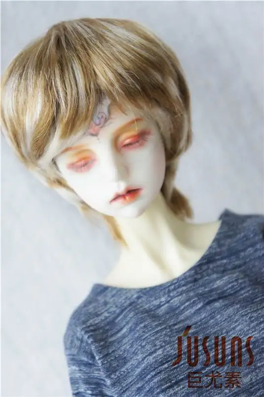 Blend blond JD192 1/3 модный короткий синтетический мохеровый парик SD BJD кукла парик природа мальчишеский 8-9 дюймов аксессуары для кукол - Цвет: Blend blond