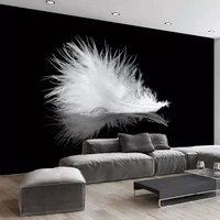 photo wallpaper modern simple black and white feather murals living room dining room creative art wall painting papel de parede