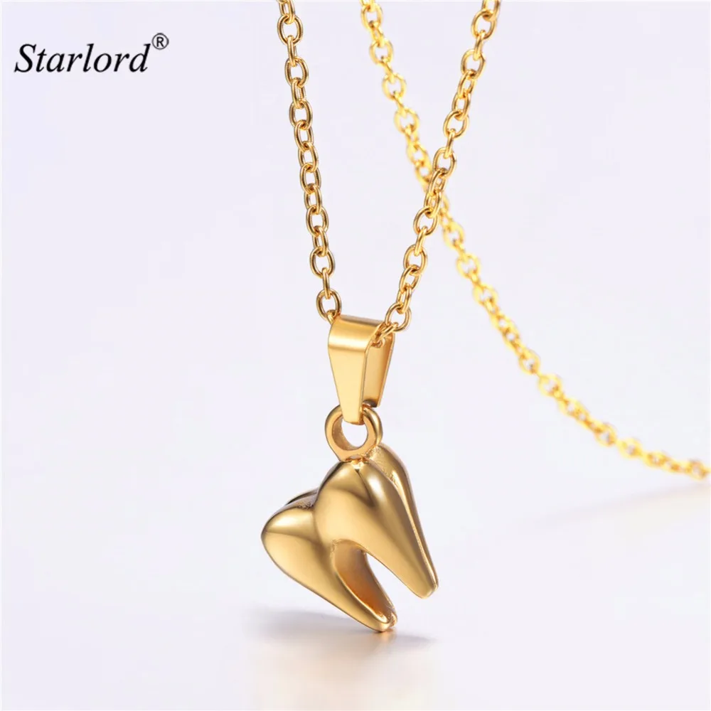

Starlord Tooth Necklace Stainless Steel/Gold Molar/Dental Necklace Dentist Jewelry Dental Gift GP3257