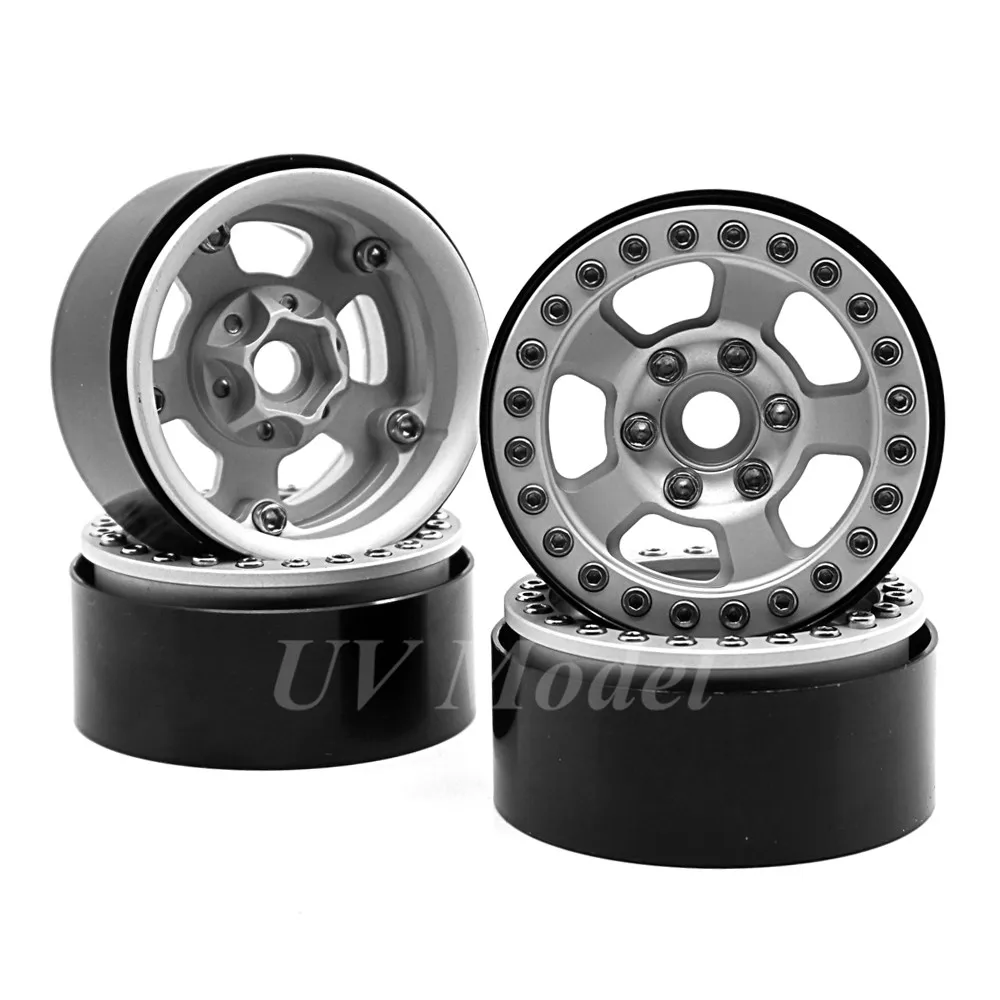 4 шт. новые продажи RC части 1,9 дюймов металлическая Ступица колеса Beadlock обод колеса Набор для 1:10 RC Гусеничный осевой SCX10 CC01 колесо радиоуправляемого автомобиля ступица