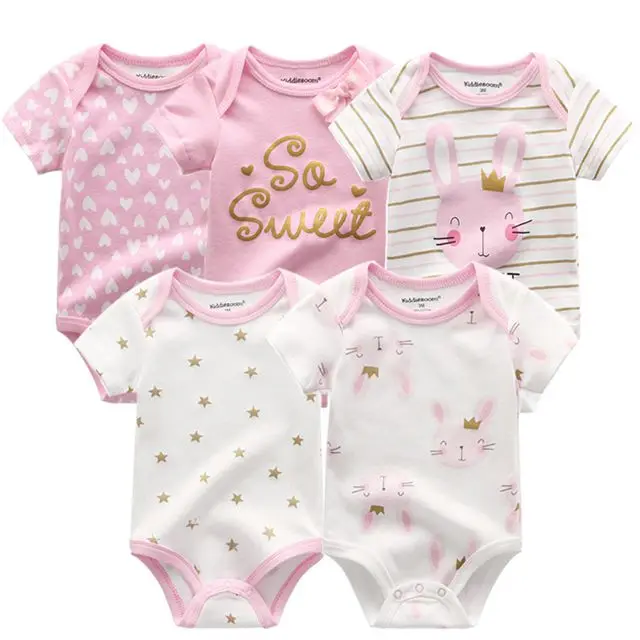 Kiddiezoom детские комбинезоны пижамы для маленьких девочек Дети Bebe Infantil одежда для новорожденных одежда из хлопка Одежда для маленьких мальчиков, Товары для детей - Цвет: baby girl romper5200