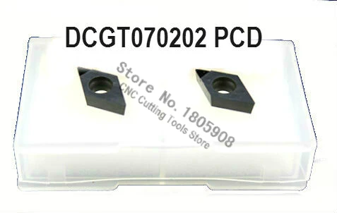 Бесплатная доставка 2 шт. PCD вставки DCGT070202 подходит для токарных инструментов
