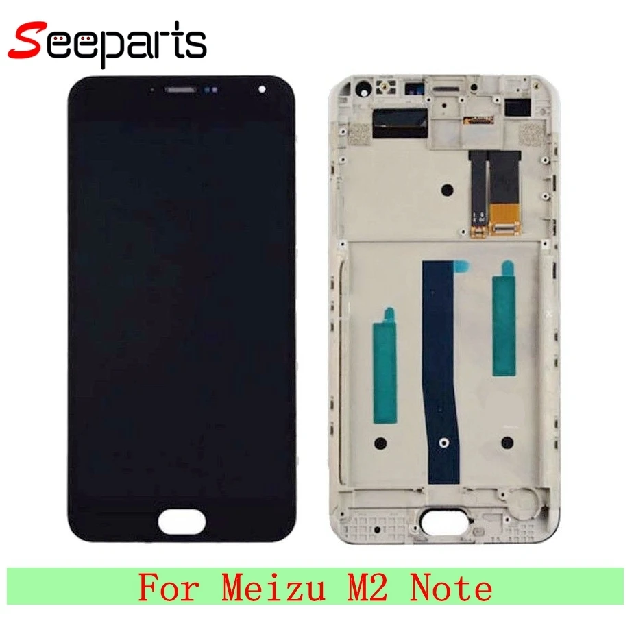 

Black 5.5" Meizu M2 Note LCD Display Touch Digitizer Screen Assembly With Frame Meizu M2 NOTE LCD Screen Replacement Parts