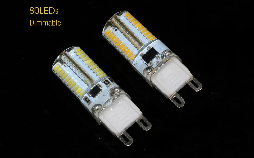 Мини G9 светодиодный лампочка SMD 3014 G9 силиконовая лампада AC 220 В 6 Вт 9 Вт хрустальные люстры лампы Свеча 7 Вт 8 Вт светодиодный диммер