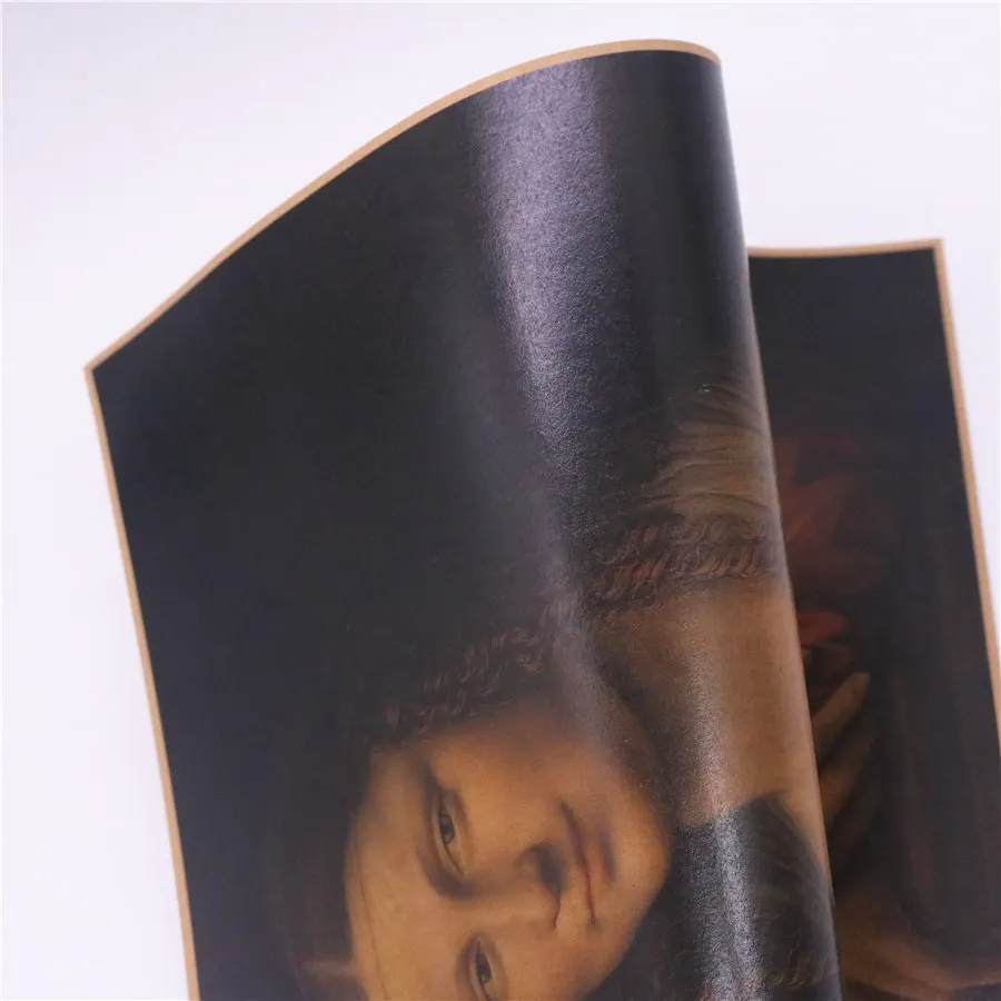 Винтажный постер из крафт бумаги Мона Лиза и Улыбка|Наклейки на стену| |