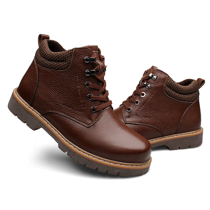 Новинка Красивые зимние ботинки из натуральной кожи Большие размеры 68 Мужские