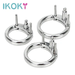 Фиксатор для пениса IKOKY, дополнительное кольцо для пениса, 3 размера на выбор, устройство целомудрия, клетка для пениса, аксессуары для мужской мастурбации