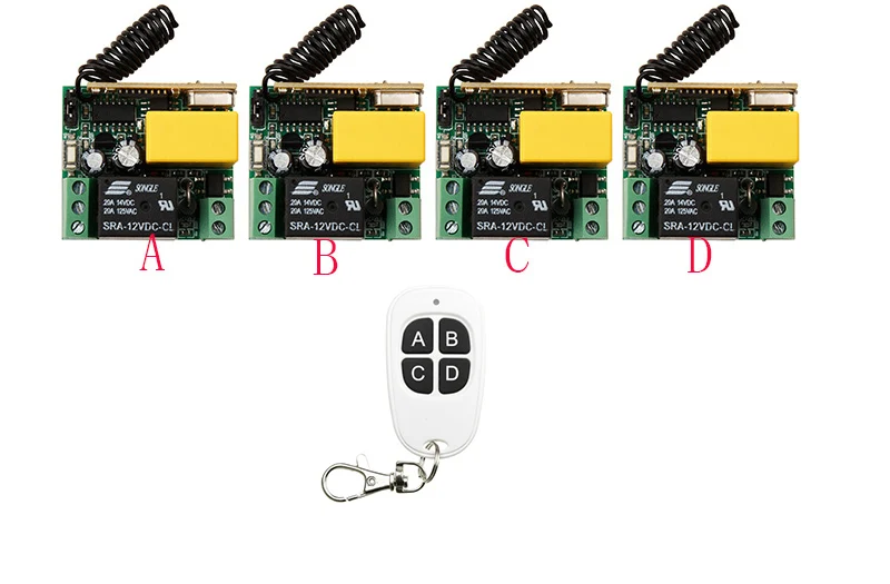 Новый AC 220 В 1ch rf Беспроводной удаленного коммутатора teleswitch4pcs приемник и 1 шт.