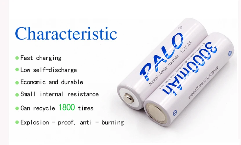 6 шт. 2a AA батареи 1,2 V AA 3000mAh Ni-MH Предварительно заряженный аккумулятор 2A батареи для камеры, часов и бритвы