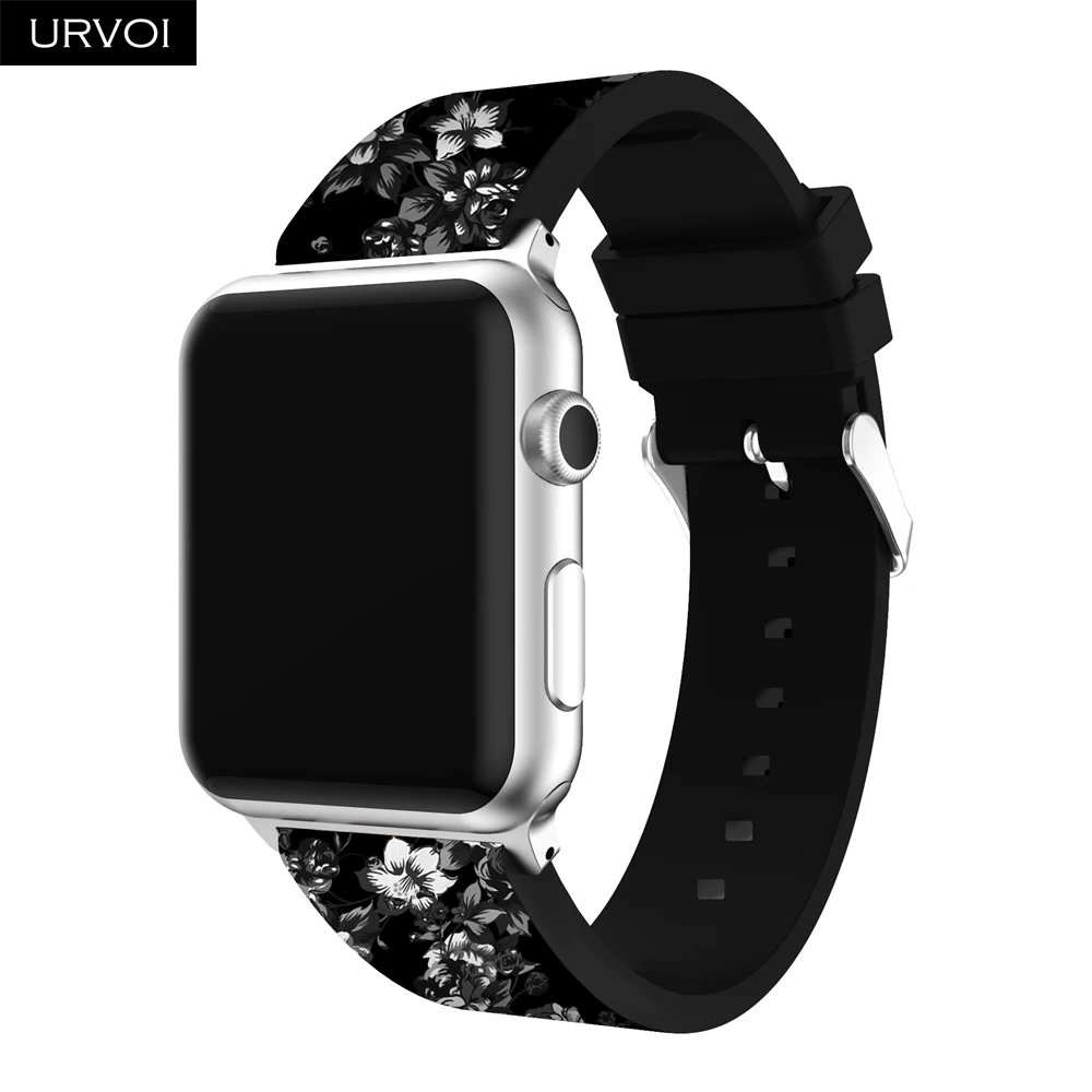 Силиконовый ремешок URVOI для apple watch спортивный iwatch 5 4 3 2 1 с пряжкой модный дизайн