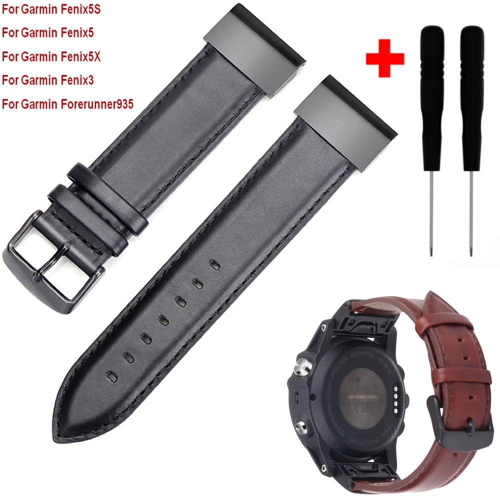 Браслет Quick Fit для Garmin Fenix 6 6X6 S кожаный браслет с ремешком для часов Garmin Fenix 5X/5S/5/3HR/Forerunner 935 часы
