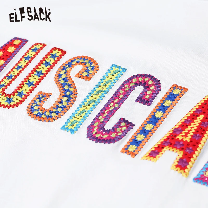 Женское платье ELFSACK хлопковое Повседневное до середины икры с надписью и