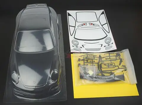 a set 911 1/10 RC автомобиль прозрачный ПВХ корпус 190 мм pPorsche 911 или S15 w/наклейки на дороге дрейф YokomoTouring Tamiya HPI Kyosho HSP Redcat FS ACME - Цвет: a set 911