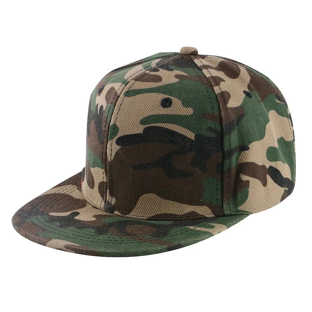 camouflage Дешевые мужские и женские хип-хоп кепки спортивные бейсболки однотонная шляпа акриловая уличная женская мужская повседневная защелкивающаяся задняя обвязка - Цвет: camouflage