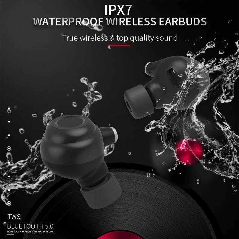Можно использовать только TWS Super Bass Bluetooth 5,0 наушники IPX7 водонепроницаемые настоящие беспроводные наушники-вкладыши для спортивных смартфонов IOS