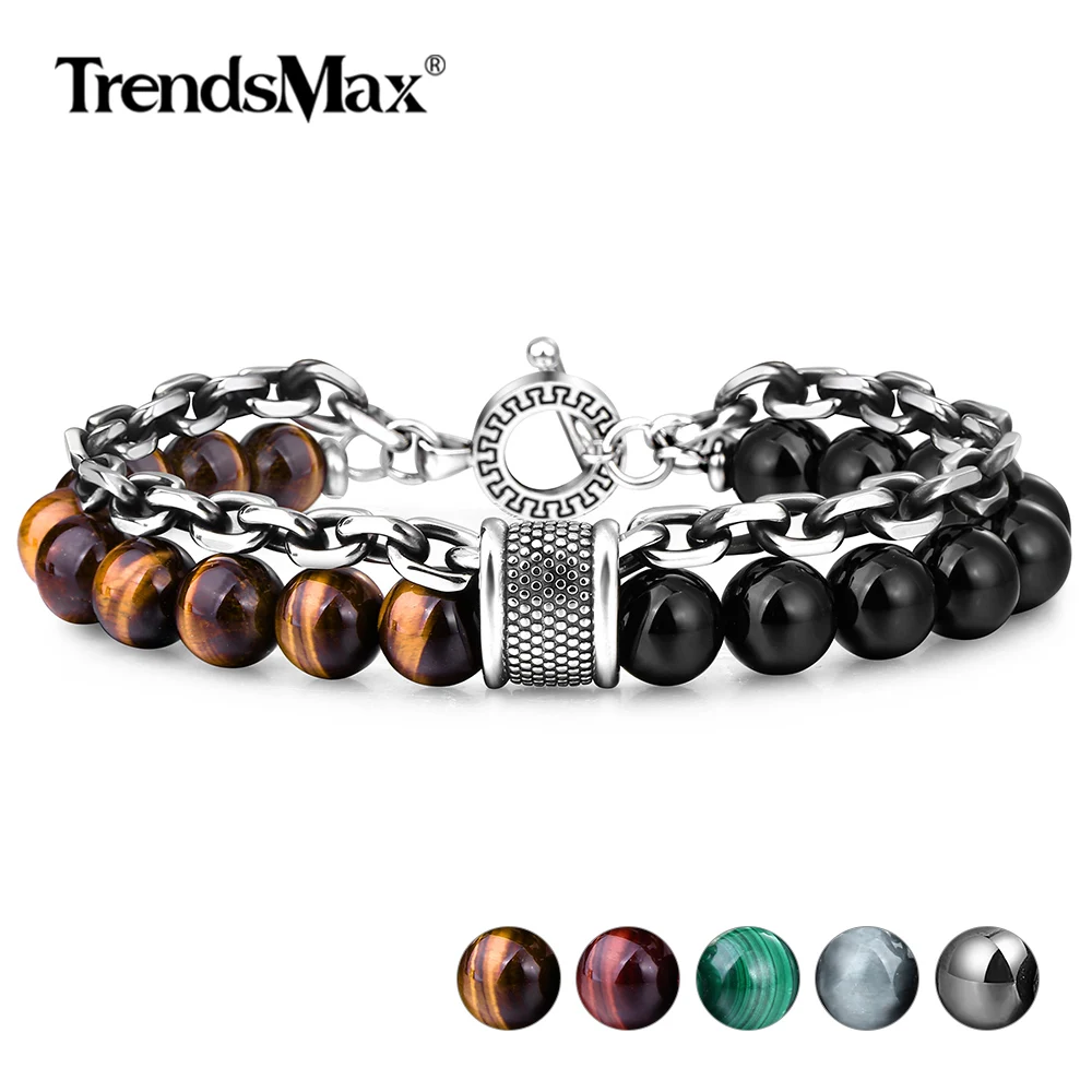 10 мм натуральный камень класса А тигровый глаз черный цвет Мужская цепь из