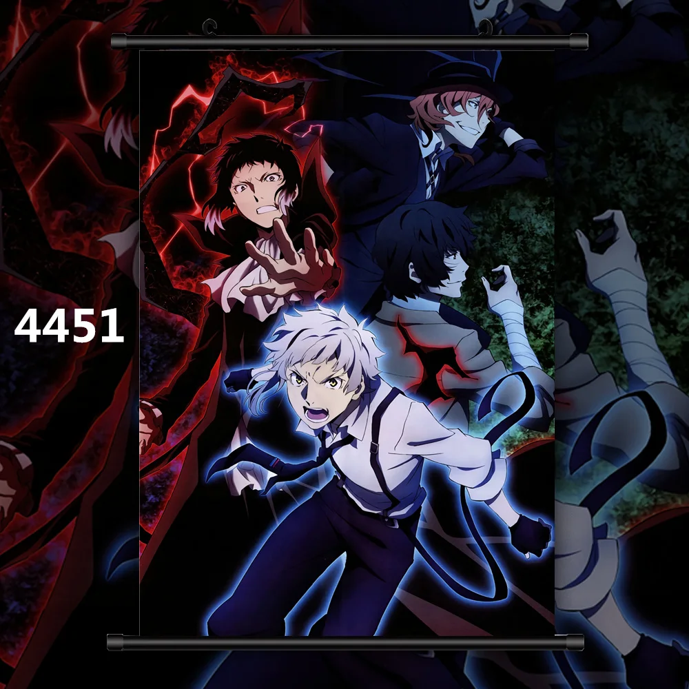 4451 Bungou бродячие собаки Dazai Chuuya Ryunosuke Аниме Манга настенный плакат свиток C - Цвет: 4451