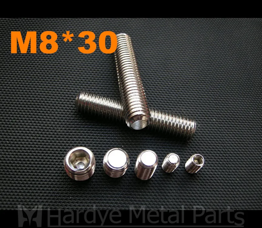 

100 шт./лот M8 * 30 DIN913 с шестигранной головкой из нержавеющей стали Набор торцевых головок винта с винт с шестигранным углублением