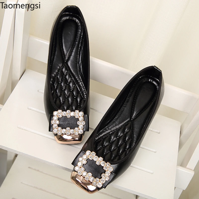 

Taomengsi hundred blow diamond flat bean shoes big yard Street Pat Soft bottom Four Seasons shoe net red tide SIZE 33-43
