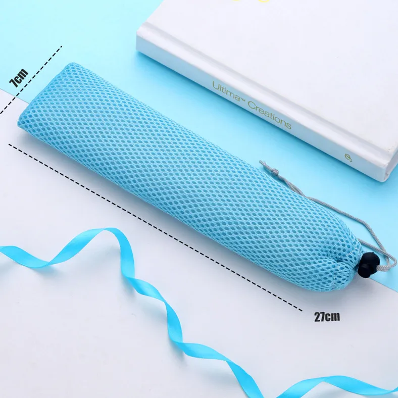 Blue Bag 1pc 1 пара корейских палочек для еды набор ложек многоразовые из нержавеющей стали для суши с длинной ручкой Нескользящие палочки для еды ложка набор инструментов коробка и сумка - Цвет: Blue Bag 1pc
