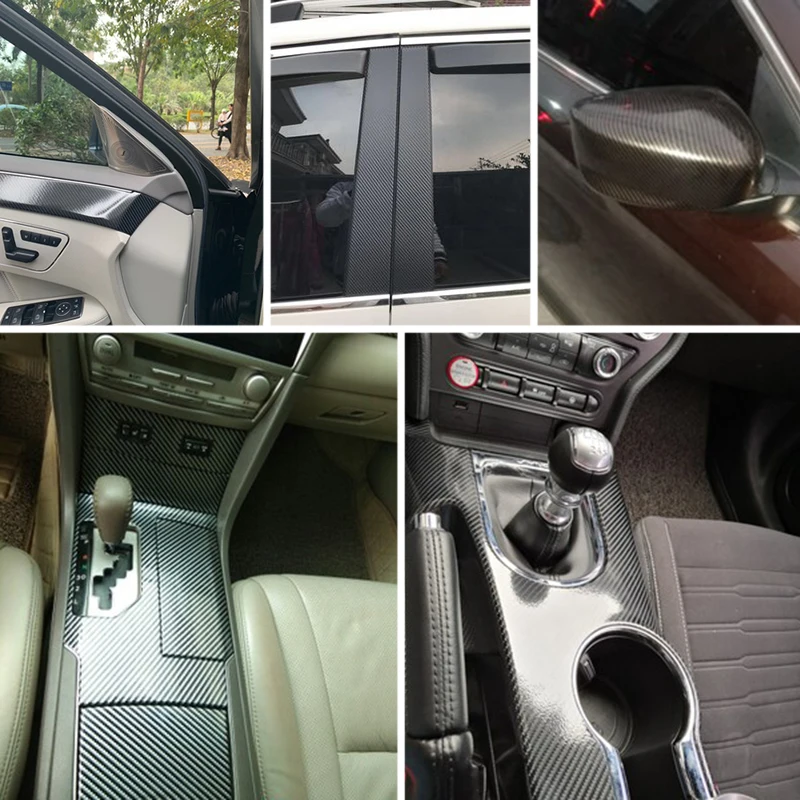 

Стайлинг автомобиля, глянцевая черная 5D виниловая пленка из углеродного волокна, автомобильная пленка, наклейка для самостоятельной настр...