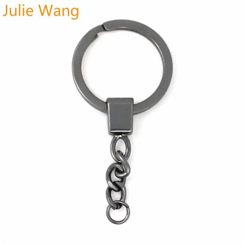 10 шт. медный брелок Julie Wang раздельное кольцо с короткими брелоки цепочки ручной