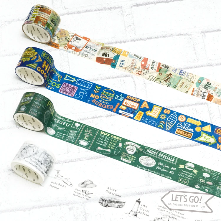 12 Styles Retro city travel planning Traveller Diary Washi Tape DIY Decoration Planner Scrapbook Sticker Label Masking | Канцтовары для