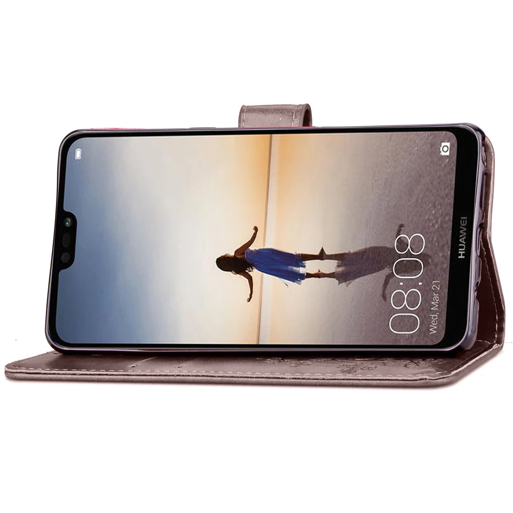 Роскошный чехол-книжка из искусственной кожи для Huawei P20 Lite чехол телефона с
