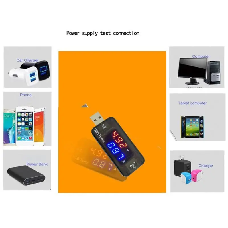USB зарядное устройство Тестер Ток Напряжение зарядный детектор мощность