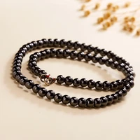 rinhoo trendy new hot black gallstone bead necklace high quality magnetic health care magnet necklace for women men jewelry gift