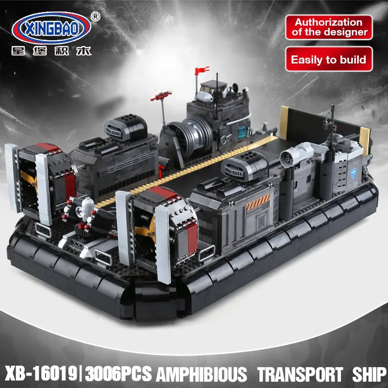 XINGBAO 06019 WW2 военной серии амфибия транспортный корабль комплекты LegoINGly