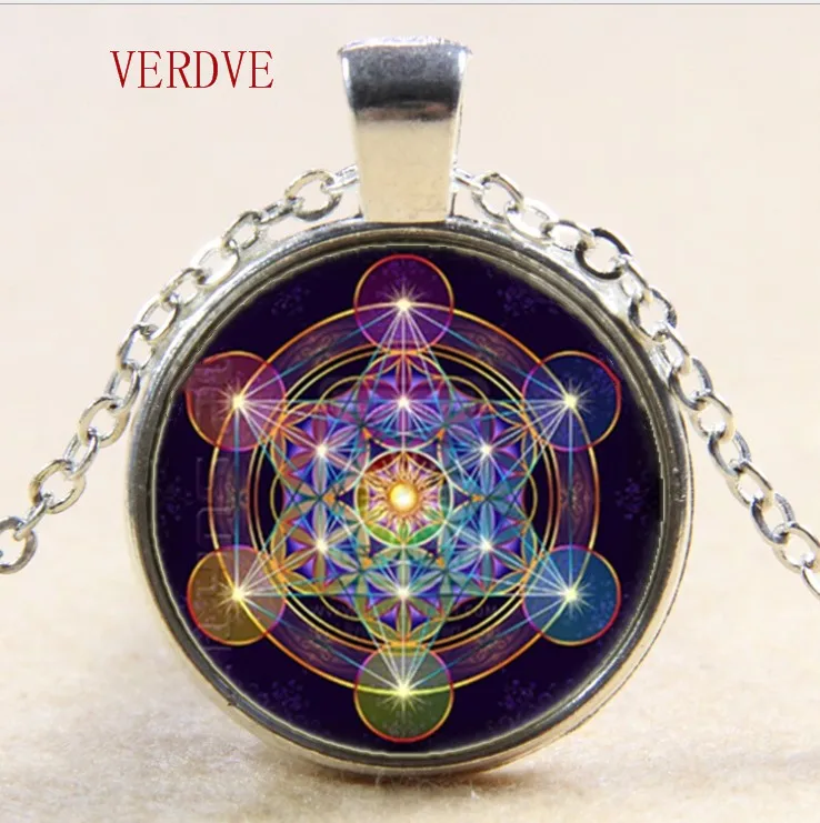 

Metatron Cube Pendant Necklace Sacred Geometry Flower of Life Jewelry Chakra Spiritual Necklace Women Magic Hexagram Choker