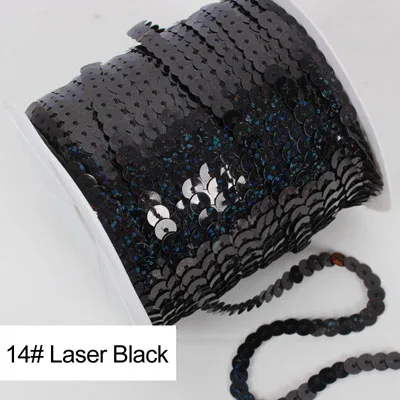 14 Laser Black 26 цветов, 20 ярдов/рулон, 6 мм, ПВХ, с блестками, линия, с блестками, для шитья, на планках, для рукоделия, аксессуары для одежды - Цвет: 14 Laser Black