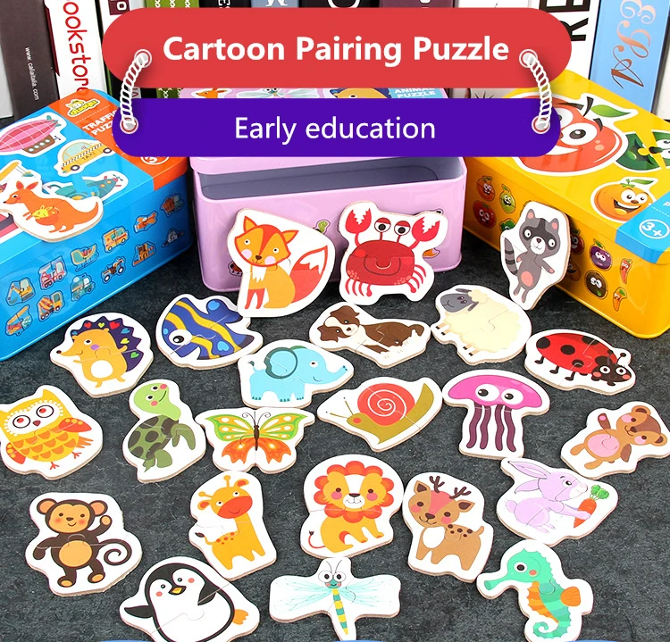 Детские игрушки раннее образование мультфильм сопряжение головоломки игры дети обучения карты деревянные игрушки для детей детские развивающие игрушки подарок для мальчика