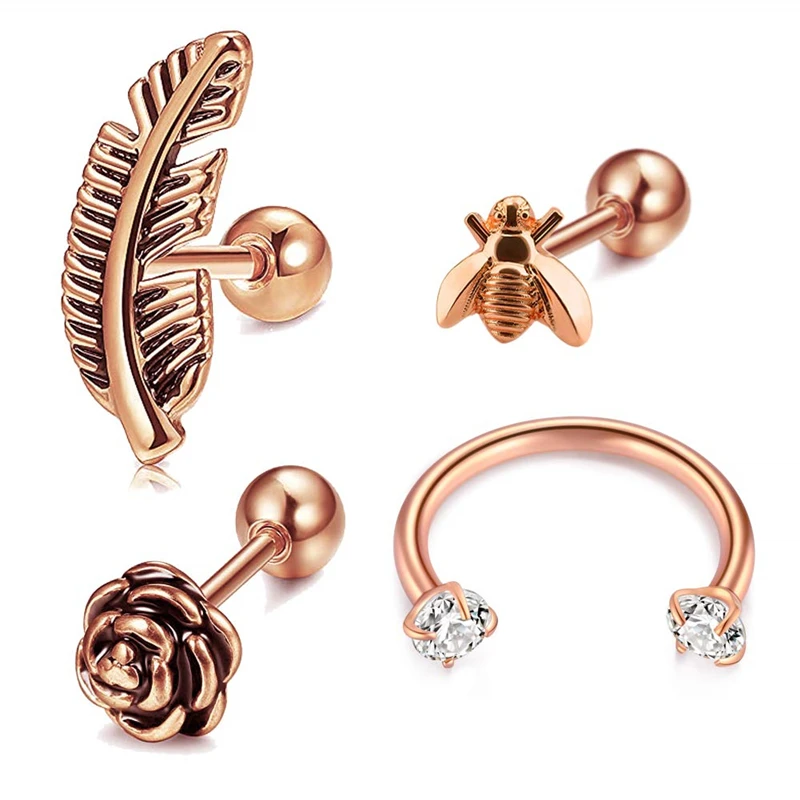 Хрящевая спираль гвоздик для козелка Earrings 16G подкова из нержавеющей стали штанга