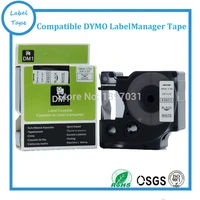free shipping black on white label tape cartridge compatible dymo d1 45803 s0720830 19mm7m