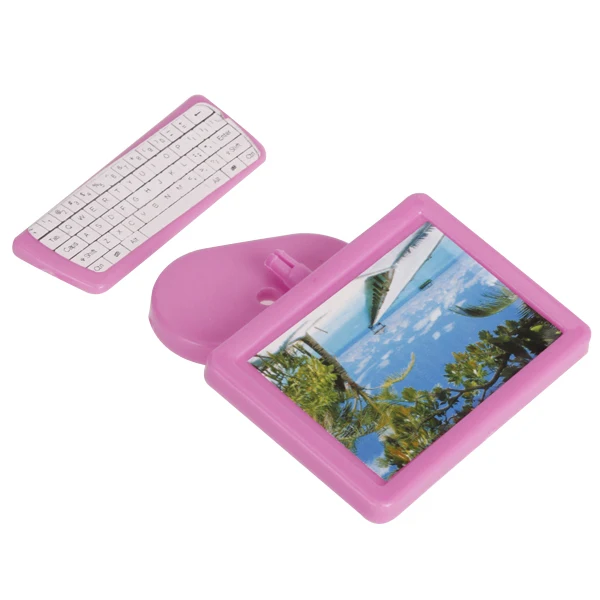 Миниатюрный Кукольный домик комплект для компьютера из трех предметов розовый