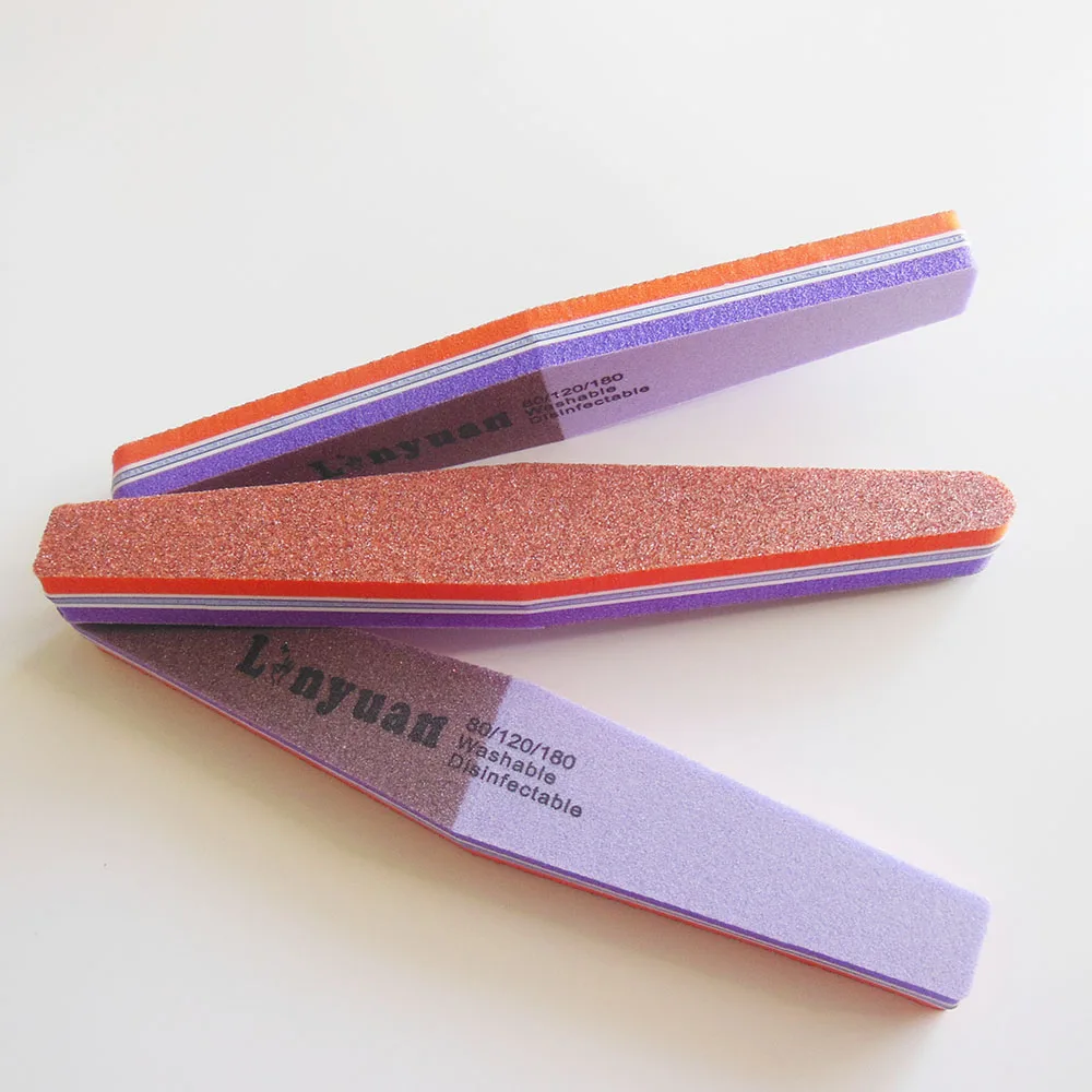 Алмазная пилка для ногтей набор маникюра 80/120/180 Грит 3 шт./лот|sponge nail file|nail filesanding