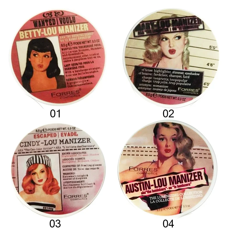 4 стиля ретро одноцветные румяна и хайлайтер палитра матовая пудра для лица