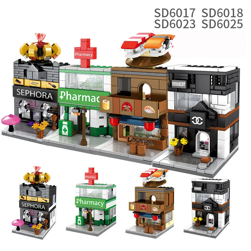 Мини-городская уличная аптека Косметические Сумки магазин украшений суши