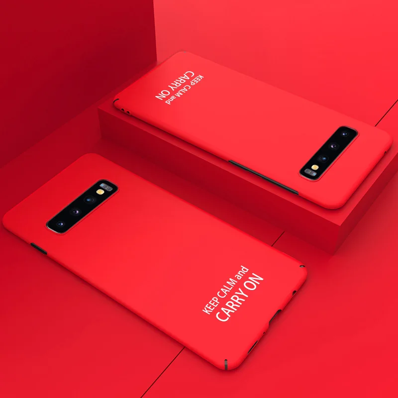 Red B Ультратонкий Жесткий Чехол ADKO для samsung Galaxy S8 S9 Plus, разноцветный милый матовый чехол для samsung Galaxy S10 Plus S10e S10 5G - Цвет: Red B